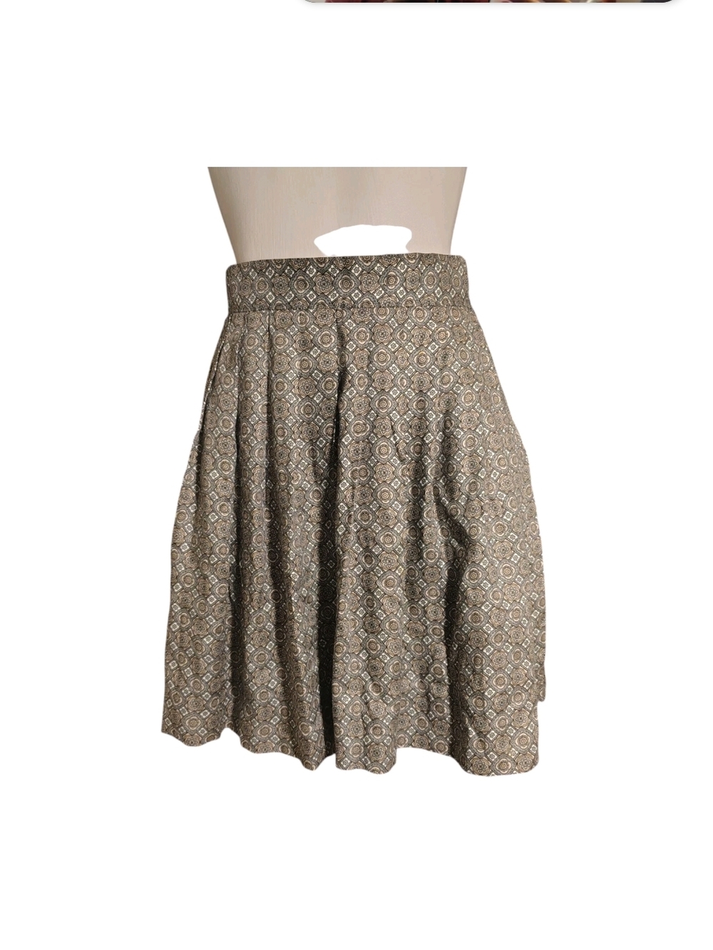 Jones New York Taupe Geometric Skater Skirt Size 12